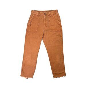 GAP Twill Pants Women's Size 8‎ US Rust Orange Brown High Rise Cargo Pockets